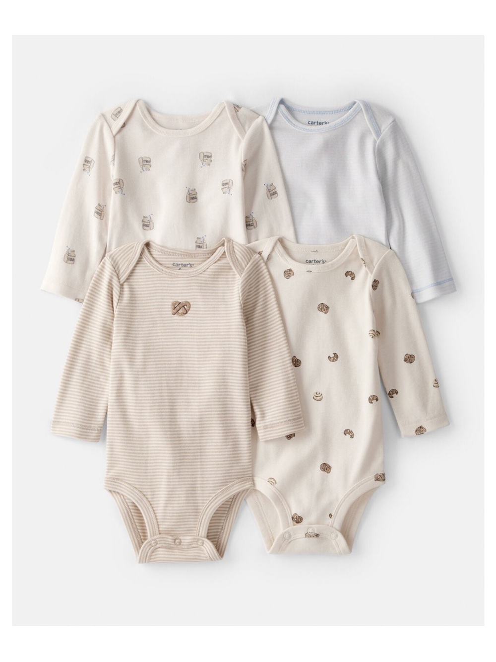 Carter's Neutral Beige & White Striped Newborn Outfit